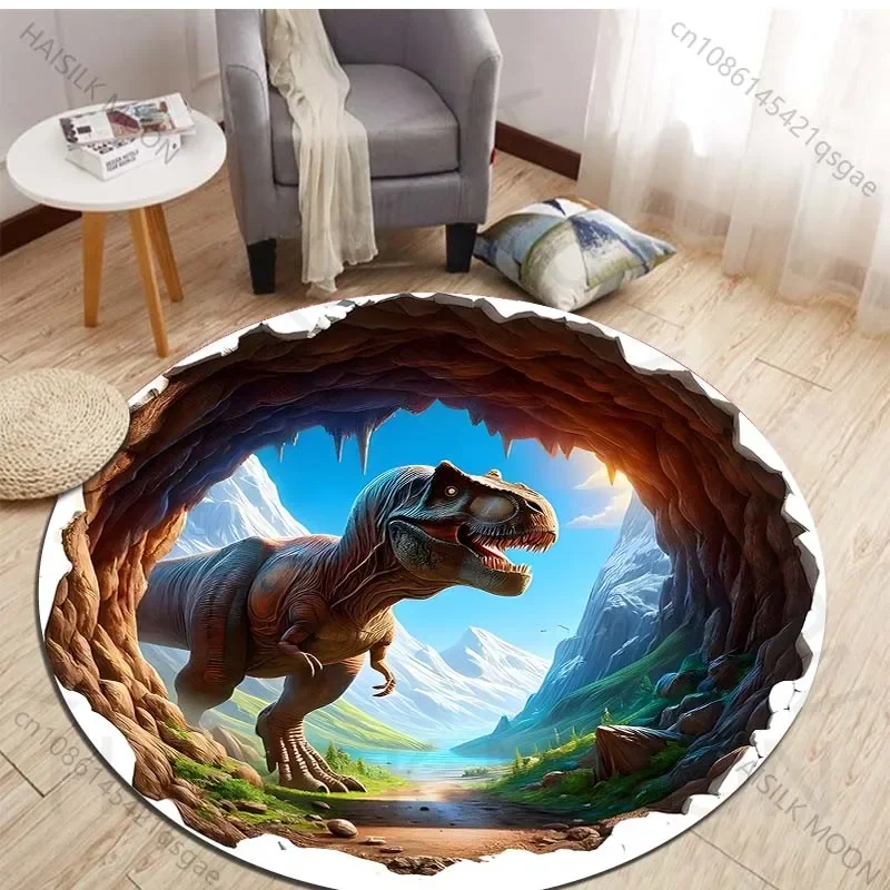 HD 3D Dinosaur Print Round Rug - Kids Outdoor Area 评论和价格